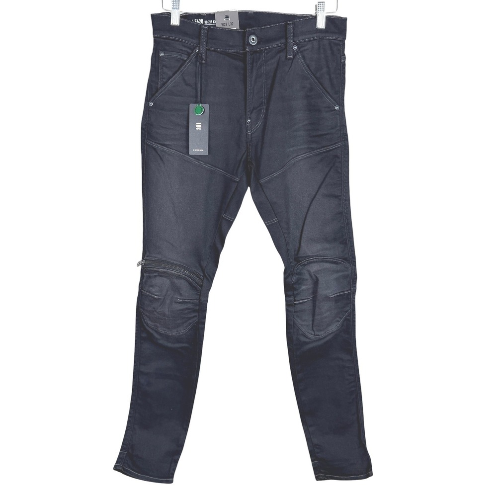NEW G-Star RAW 5620 3D Zip Knee Skinny Jeans Men 29x32 Black Superstretch Biker